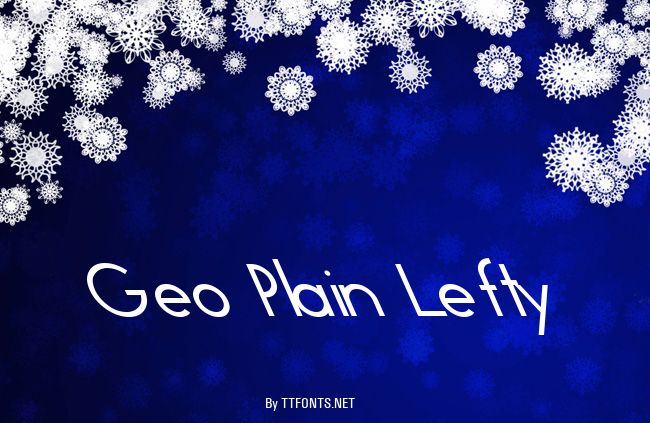 Geo Plain Lefty example